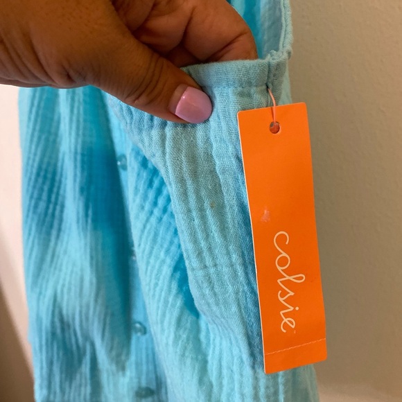 Colsie Sky Blue Sleeveless Crop  Top size 1X 100% cotton - Picture 4 of 6